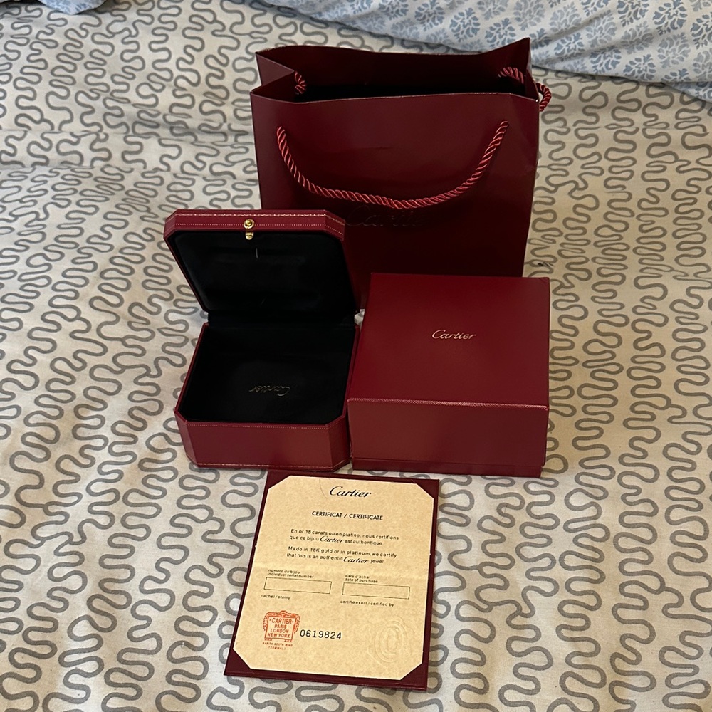 Cartier deep red jewelry presentation set